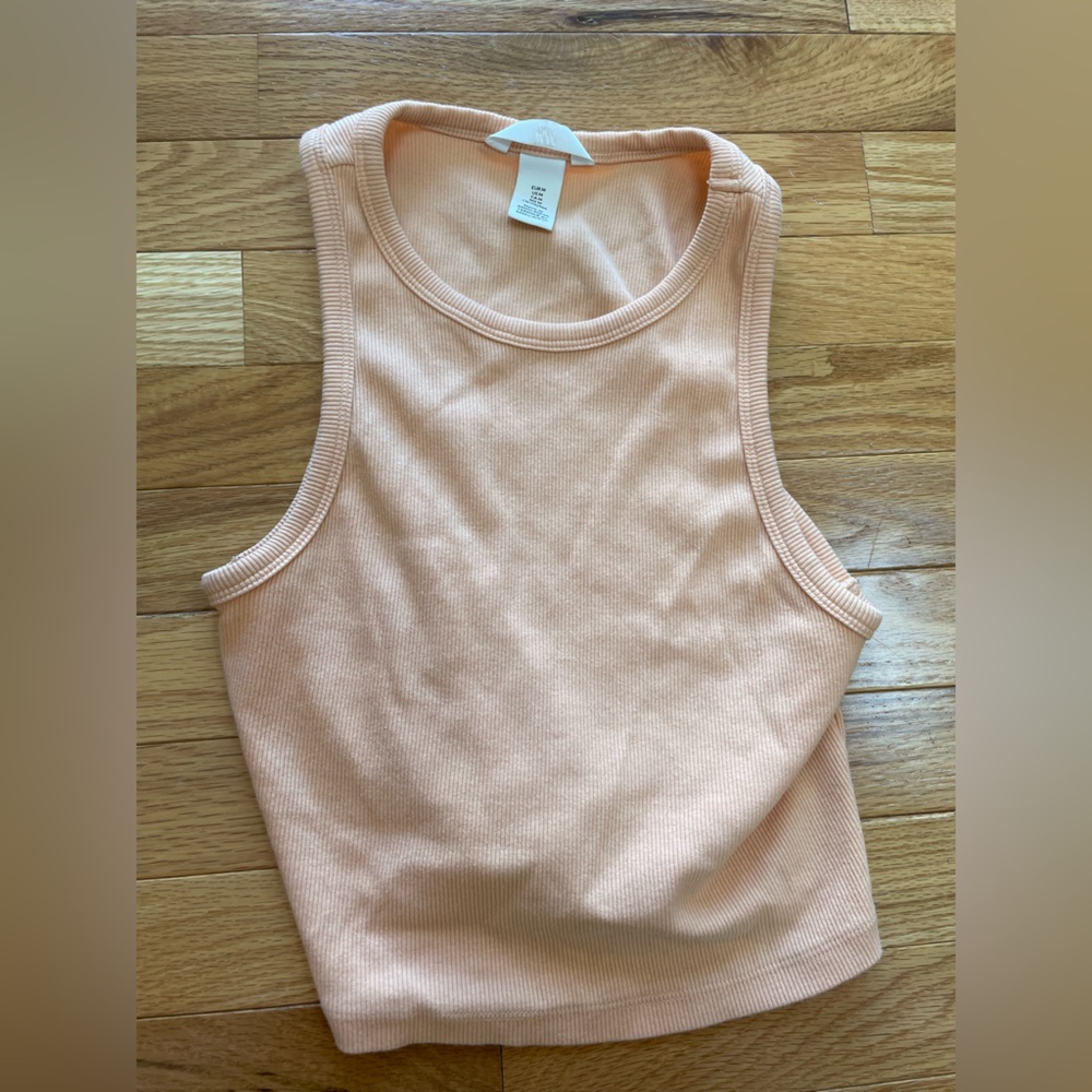 ribbed peach crop top